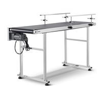 VEVOR Transportador de Correa Motorizado 1498,6x398,8 mm Transportador Acero Inoxidable Cinta Transportadora de PVC Antiestática Barandilla Doble para Aplicación de Codificación por Inyección de Tinta