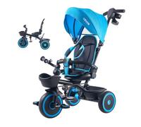VEVOR Triciclos para Niños de 1 a 5 Años, Triciclo Infantil con Manillar de Empuje para Padres, Capota, Asiento Ajustable, Espacio de Almacenamiento, Cuadro de Acero al Carbono, Azul y Negro