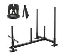 VEVOR Trineo de Entrenamiento de Resistencia Trineo de Fuerza Fitness con Mango Equipo de Entrenamiento de Acero para Ejercicios atléticos y Mejora de la Velocidad para Placa de Pesas de 5 cm, Negro