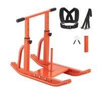 VEVOR Trineo de Entrenamiento Físico para Mejorar la Velocidad en Ejercicios Atléticos, con Mango de Altura Ajustable, Compatible con Discos de Pesas de 25/51 mm, Naranja, 900 x 702 x 820 mm
