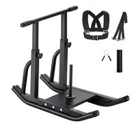 VEVOR Trineo de Entrenamiento Físico para Mejorar la Velocidad en Ejercicios Atléticos, con Mango en Forma T de Altura Ajustable, Compatible con Discos de Pesas de 25/51 mm, Negro, Acero Q235