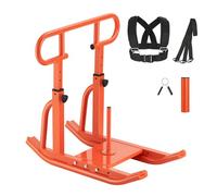 VEVOR Trineo de Entrenamiento Físico para Mejorar la Velocidad en Ejercicios Atléticos, con Mango Envolvente Ajustable de Altura Ajustable, Compatible con Discos de Pesas de 25/51 mm, Naranja