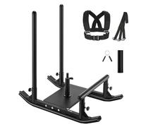 VEVOR Trineo de Potencia de Acero, Trineo de Entrenamiento de Fuerza para Mejorar la Velocidad en Ejercicios Atléticos, con Asa, Compatible con Discos de 25/51 mm, Negro, 1030 x 660 x 1040 mm