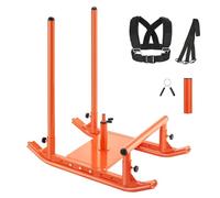VEVOR Trineo de Potencia para Entrenamiento de Fuerza, para Mejorar la Velocidad en Ejercicios Atléticos, con Mango en T, Compatible con Discos de 25/51 mm, Color Naranja, 1030 x 660 x 1040 mm