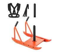 VEVOR Trineo de Potencia para Entrenamiento de Fuerza, para Mejorar la Velocidad en Ejercicios Atléticos, Equipo de Fitness con Asa, Compatible con Discos de 2,5/5/10/15/20/25 kg, Color Naranja