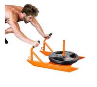 VEVOR Trineo de Tracción para Entrenamiento de Velocidad y Fuerza con Pesas, con Asa, Acero, para Ejercicios Atléticos y Mejora de la Velocidad, Color Naranja, Barras de Soporte, 690 x 440 x 370 mm