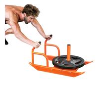 VEVOR Trineo Eléctrico de Tracción 746x445x402 mm Trineo Eléctrico de Fitness Equipo de Entrenamiento de Acero para Ejercicios Atléticos y Mejora de Velocidad para Placa de Pesas de 2,5-5 cm, Naranja