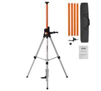 VEVOR Trípode de Nivel Láser, Ajuste de Altura de 1040-3400 mm con Burbuja de Nivel y Soporte Resistente, Poste Extensible, Trípode de Aluminio Liviano Escáner Láser, 240 x 115 x 800 mm, Carga 4,54 kg