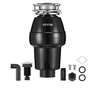 VEVOR Triturador de Basura para Fregadero de Cocina, 1/2 HP, Sistema de Eliminación de Residuos de Alimentos, Montaje 3 Pernos, 3820 RPM, con Cable de Alimentación, para el Hogar, 185 x 185 x 370 mm