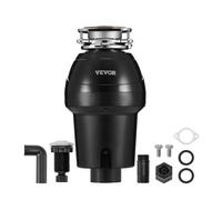 VEVOR Triturador de Basura para Fregadero de Cocina, 1,25 HP, Sistema de Eliminación de Residuos de Alimentos, 4060 RPM, Reducción de Ruido, Cable de Alimentación, para el Hogar, 210 x 210 x 390 mm