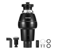 VEVOR Triturador de Basura para Fregadero de Cocina, 3/4 HP, Sistema de Eliminación de Residuos de Alimentos, 3930 RPM, con Cable de Alimentación, para el Hogar, Cocina, 185 x 185 x 395 mm, Negro