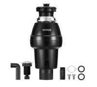 VEVOR Triturador de Basura para Fregadero de Cocina, 3/4 HP, Sistema de Eliminación de Residuos de Alimentos, 3930 RPM, con Cable de Alimentación, para el Hogar, Cocina, 185 x 185 x 395 mm, Negro