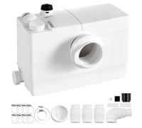 VEVOR Triturador Sanitario de 800 W Bomba Trituradora de Aguas Residuales, Control Inteligente PCB, Caudal Máximo de 200 LPM, Altura de Elevación de 10 m, Con 4 Entradas, Para Sótano, Inodoro, Lavabo