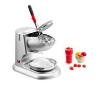 VEVOR Trituradora de Hielo Eléctrica 100 kg/h con 4 Cuchillas, para Granizados, de Acero Inoxidable, con Recipiente y Tapa, 2000 RPM, para Uso Doméstico y Comercial, Plata, 390 x 225 x 295 mm
