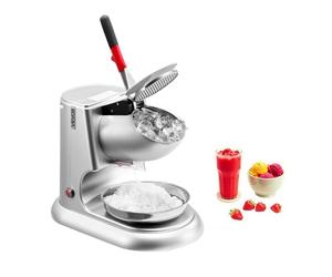 VEVOR Trituradora de Hielo Eléctrica 100 kg/h con 4 Cuchillas, para Granizados, de Acero Inoxidable, con Recipiente y Tapa, 2000 RPM, para Uso Doméstico y Comercial, Plata, 390 x 225 x 295 mm