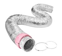 VEVOR Tubo Flexible Aislado 130x7620 mm Conducto de Ventilación con Aislamiento Térmico de Aluminio PET con 2 Abrazaderas de Manguera Protección de 3 Capas para Calefacción, Refrigeración, R-6.0