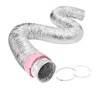 VEVOR Tubo Flexible Aislado 258x7620 mm Conducto de Ventilación con Aislamiento Térmico de Aluminio PET con 2 Abrazaderas de Manguera Protección de 3 Capas para Calefacción, Refrigeración, R-6.0
