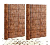 VEVOR Valla de Caña Natural 5x1,2 m Cortina de Caña para Balcón 2 Piezas Rollo de Valla de Caña para Patio al Aire Libre Valla Pantalla de Caña Natural Decorativa para Privacidad, Jardín, Marrón