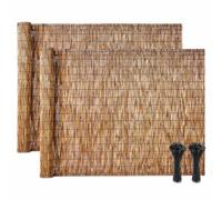 VEVOR Valla de Caña Natural de 120 x 500 cm, Paquete de 2 Piezas | Rollos de Cañizo de Ocultación, Pantalla de Privacidad para Jardín, Valla de Decoración para Terraza Patio Exterior