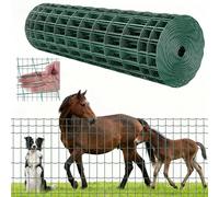 VEVOR Valla de Jardín, 1 x 25 m, Malla de 5,08 x 10,16 cm, Alambre de Acero Galvanizado, para Vacas, Cerdos y Ovejas, Recubierta de Vinilo Duradero, para Corrales y Jaulas de Animales, Verde