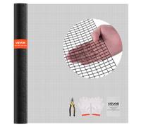 VEVOR Valla de Jardín 183 cm x 15,24 m, Malla 1,27 x 1,27 cm, Rollo de Malla de Alambre Galvanizado de φ1,06 mm, para Gallinero Recubierta de Vinilo, para Plantas de Jardín y Jaulas para Conejos