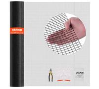 VEVOR Valla de Jardín de 152 cm x 30,48 m, Tamaño de Malla 1,27 x 1,27 cm, Alambre Galvanizado de 1,06 mm, Recubierta de PVC Duradero, para Plantas de Jardín para Conejos y Aves de Corral, Negro
