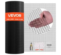 VEVOR Valla de Jardín de 61 cm x 15,2 m, Malla de 1,27 x 1,27 cm Recubierta de Vinilo, Alambre Galvanizado de 1,06 mm de Diámetro, para Plantas de Jardín, Jaulas para Conejos y Serpientes, Negro