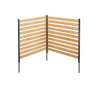 VEVOR Valla de Madera 1100 x 982 mm, Valla de Listones de 2 Paneles, Cerramiento con Estacas de Metal, Valla de madera para Exteriores para Decoración de Jardín, Aire Acondicionado, Equipo de Piscina