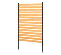 VEVOR Valla de Madera 1550 x 980 mm, Valla de Listones de 1 Panel, Cerramiento con Estacas de Metal, Valla de madera para Exteriores para Decoración de Jardín, Aire Acondicionado, Equipo de Piscina