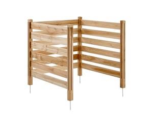 VEVOR Valla de Madera 914 x 914 mm, Valla de Listones de 3 Paneles, Cerramiento con Estacas de Metal, Valla de madera para Exteriores para Decoración de Jardín, Aire Acondicionado, Equipo de Piscina