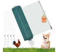 VEVOR Valla de Pollos y Perros, 0,9 m x 50 m, Malla de Seguridad para Jardines y Huertos, con Postes y Estacas de Doble Punta, Red Plástica de Protección para Aves de Corral Cría de Animales, Verde