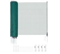 VEVOR Valla de Pollos y Perros, Malla de Protección para Jardines y Huertos, con Postes y Estacas de Doble Punta, Red Plástica de Seguridad para Aves de Corral Cría de Animales, Verde (20m×1.2m)