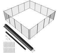 VEVOR Valla para Piscina, Barrera para Piscina Enterrada 1,21x14,63 m Valla de Seguridad Plegable Desmontable Varilla de Aluminio Tejido de Malla de PVC Teslin 340 g/m² para Protección Niños Mascotas