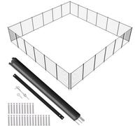 VEVOR Valla para Piscina, Barrera para Piscina Enterrada 1,21x21,95 m Valla de Seguridad Plegable Desmontable Varilla de Aluminio Tejido de Malla de PVC Teslin 340 g/m² para Protección Niños Mascotas