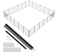 VEVOR Valla para Piscina, Barrera para Piscina Enterrada 1,21x21,95 m Valla de Seguridad Plegable Desmontable Varilla de Aluminio Tejido de Malla de PVC Teslin 340 g/m² para Protección Niños Mascotas