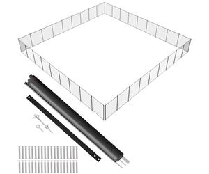 VEVOR Valla para Piscina, Barrera para Piscina Enterrada 1,21x32,91 m Valla de Seguridad Plegable Desmontable Varilla de Aluminio Tejido de Malla de PVC Teslin 340 g/m² para Protección Niños Mascotas