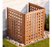 VEVOR Vallas de Madera 810 x 960 mm, Pantalla de Privacidad Exterior con 3 Paneles, Ángulo ajustable, Resistente al Clima, Reforzada con Bisagras, para Ocultar Equipo de Piscina, Cubos de Basura y AC