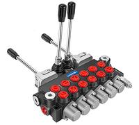 VEVOR Válvula de Control Direccional Hidráulica 6 Carretes Válvula de Carrete Hidráulica de 40 L/Min 4500 Psi Válvula Direccional Hidráulica Cilindros de Doble Acción para Tractores, Minicargadoras