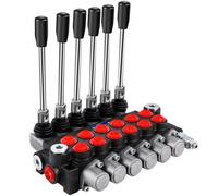 VEVOR Válvula de control direccional hidráulica válvula de carrete hidráulica 6 carretes válvula de cargador hidráulico 11GPM válvula de control direccional 3600PSI para tanques de cargador de tractor
