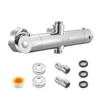 VEVOR Válvula Termostática para Grifo de Ducha, con Cierre Seguro 38 ℃, para Grifo de Ducha de Agua Fría y Caliente, con Temperatura Constante a Baño, Autocaravana y Caravana, 270 x 40 x 40 mm