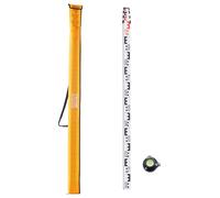 VEVOR Varilla de Medición Telescópica de Aluminio de 4 m, Escala de Doble Cara en cm/mm, Varilla de Nivelación, con Nivel de Burbuja y Bolsa de Transporte para Medir Paredes y Pisos, 4000 x 57 x 35 mm