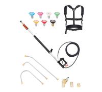 VEVOR Varilla Telescópica para Hidrolavadora, 6358 mm, 4000 PSI, con Varillas de Extensión, Acoplador Pivotante, 7 Puntas de Boquilla Rociadora y Arnés de Soporte Ajustable, 175 x 45 x 1393 mm