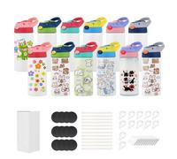 VEVOR Vasos de Sublimación 12 Piezas, Botellas de Agua para Niños de 355 ml de Acero Inoxidable, Apto para Uso Alimentario con Tapas y Pajitas, con Aislamiento de Doble Pared, para Manualidades