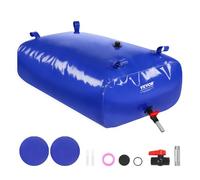 VEVOR Vejiga de Almacenamiento de Agua 330L Tanque de Agua Plegable de PVC 1000D Contenedor Blando de Agua de Portátil Bolsa de Agua Gran Capacidad para Prevención de Incendios, Autocaravana, Azul