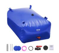 VEVOR Vejiga de Almacenamiento de Agua 400L Tanque de Agua Plegable de PVC 1000D Contenedor Blando de Agua de Portátil Bolsa de Agua Gran Capacidad para Prevención de Incendios, Autocaravana, Azul