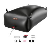 VEVOR Vejiga del Almacenamiento de Agua con Válvula 1000 L, Bolsa de Agua de PVC Doble Capa 1000D, Portátil y Plegable, Resistente a Fugas, para Autocaravanas, Camiones, Uso en Exteriores, Negro