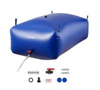 VEVOR Vejiga del Almacenamiento de Agua con Válvula 1000 L, Bolsa de Agua de PVC Doble Capa 1000D, Portátil y Plegable, Resistente a Fugas, para Autocaravanas, Camiones, Uso en Exteriores, Azul
