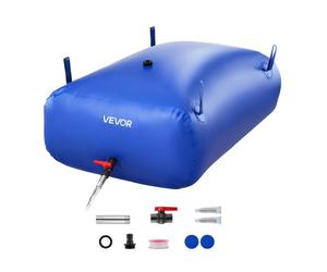 VEVOR Vejiga del Almacenamiento de Agua con Válvula 300 L, Bolsa de Agua de PVC Doble Capa 1000D, Portátil y Plegable, Resistente a Fugas, para Autocaravanas, Camiones, Uso en Exteriores, Azul