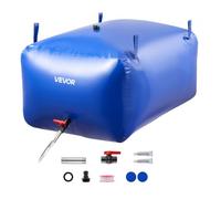 VEVOR Vejiga del Almacenamiento de Agua con Válvula 400 L, Bolsa de Agua de PVC Doble Capa 1000D, Portátil y Plegable, Resistente a Fugas, para Autocaravanas, Camiones, Uso en Exteriores, Azul