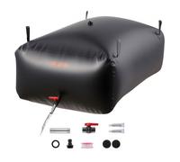 VEVOR Vejiga del Almacenamiento de Agua con Válvula 540 L, Bolsa de Agua de PVC Doble Capa 1000D, Portátil y Plegable, Resistente a Fugas, para Autocaravanas, Camiones, Uso en Exteriores, Negro